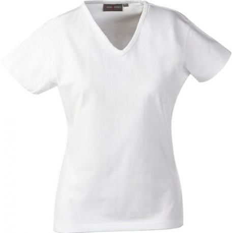 Dame t-shirt, v-hals med logo