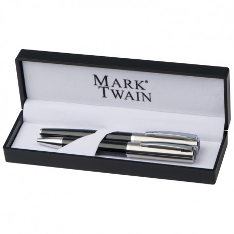 Mark Twain skrivesæt med kuglepen + rollerpen  10759A305